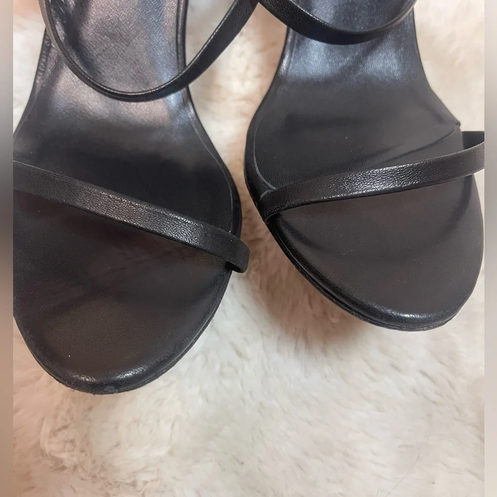 LPA Black Leather Strappy Caprice High Heel Sandals